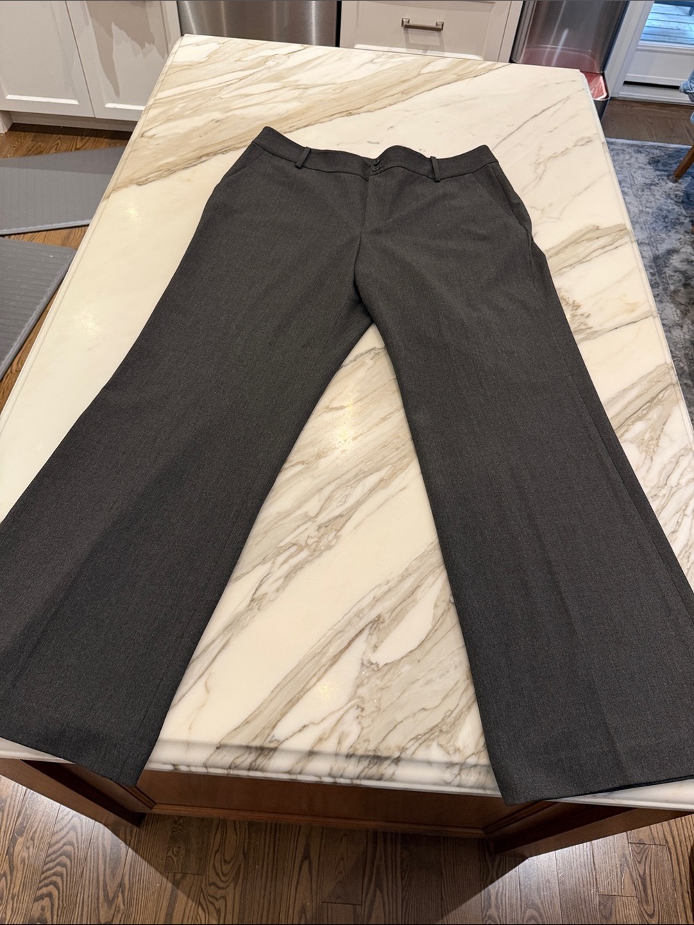 Laure Ralph Lauren Women's Wide Leg Pants in Charcoal Gray
